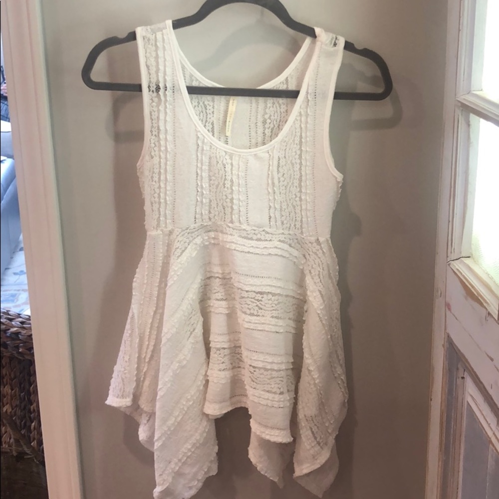 White lacy tank